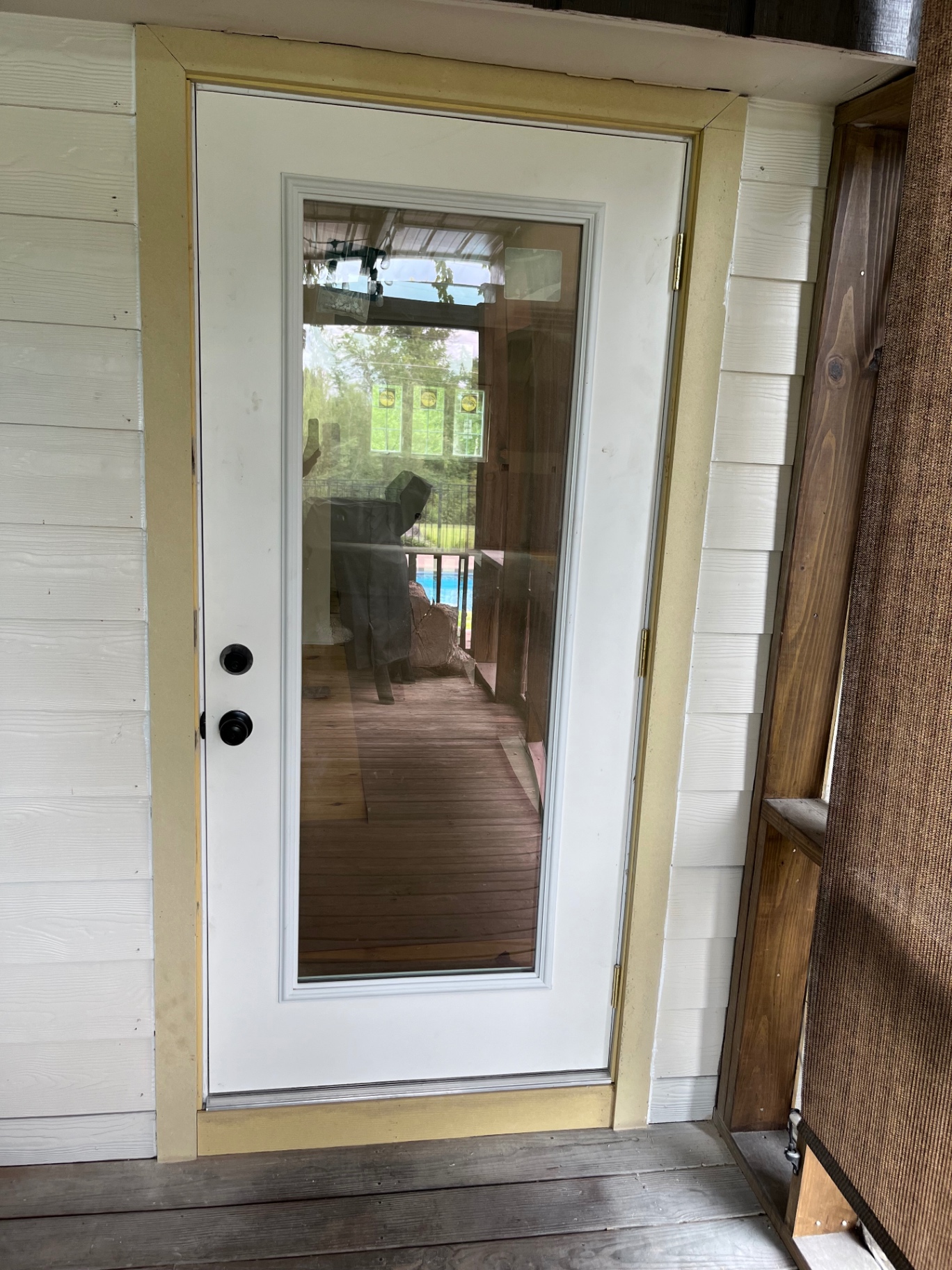 Screened porch entry door