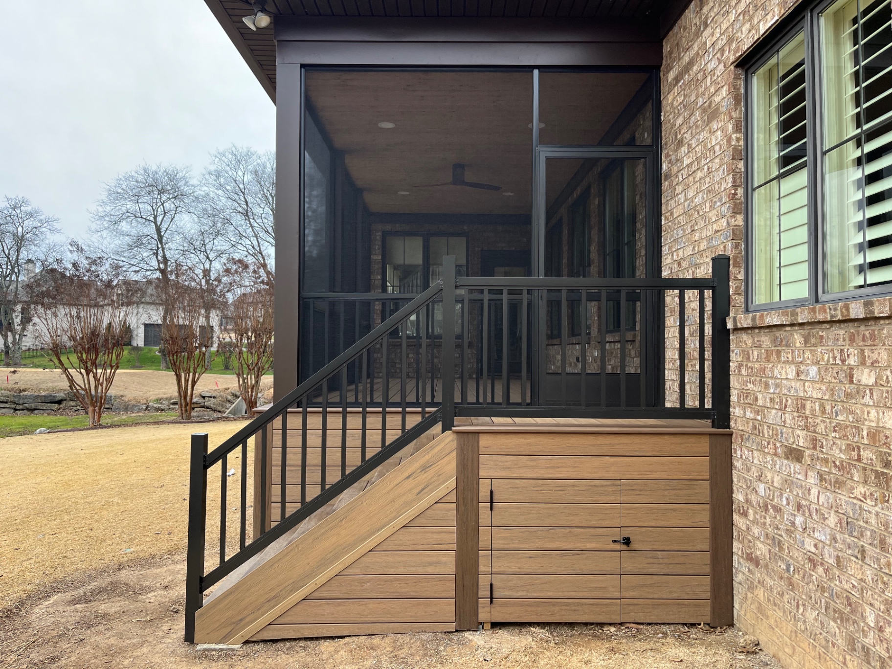 Composite deck with storage