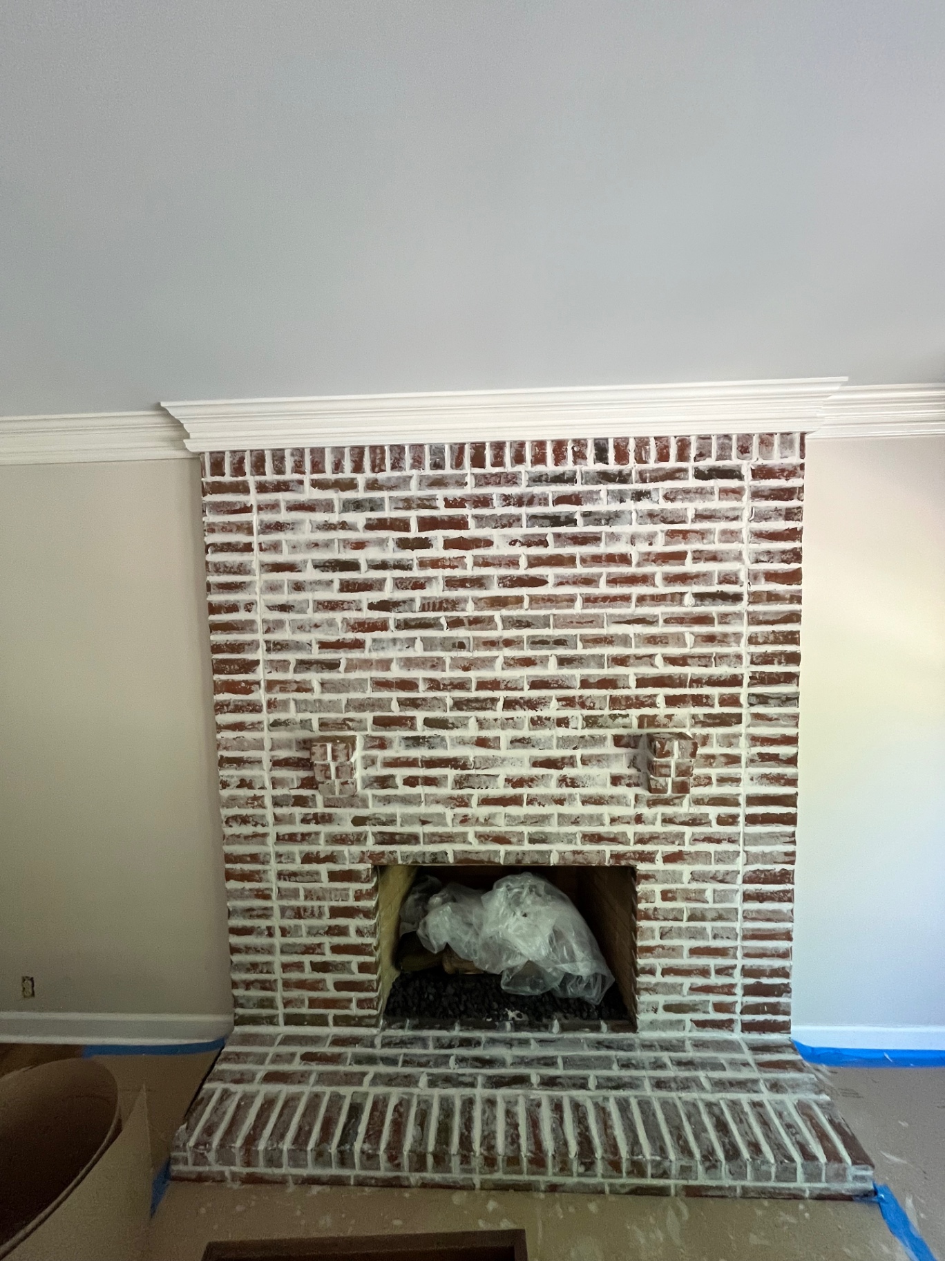 German smear brick fireplace
