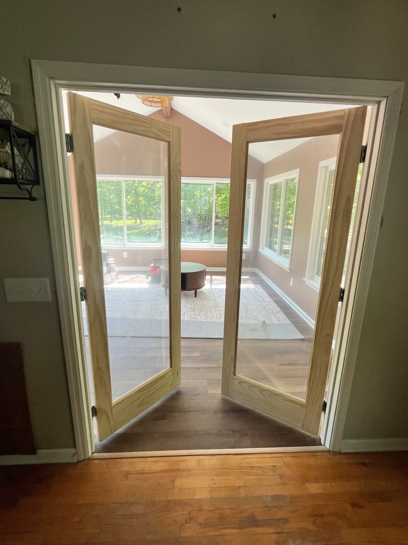 Interior French doors — pine
